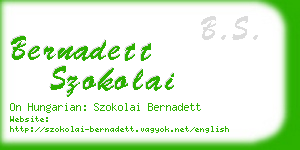 bernadett szokolai business card